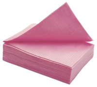 Салфетки стоматологические бумажные ламинированные, двухслойные/рефленые 33х45см розовые 500шт./уп.