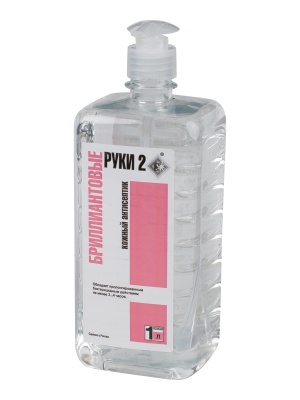 Антисептик для рук спиртовой Бриллиантовые Руки-2 1л с дозатором 