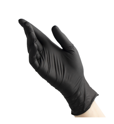 Перчатки Benovy нитриловые 50 пар, черные в Москве